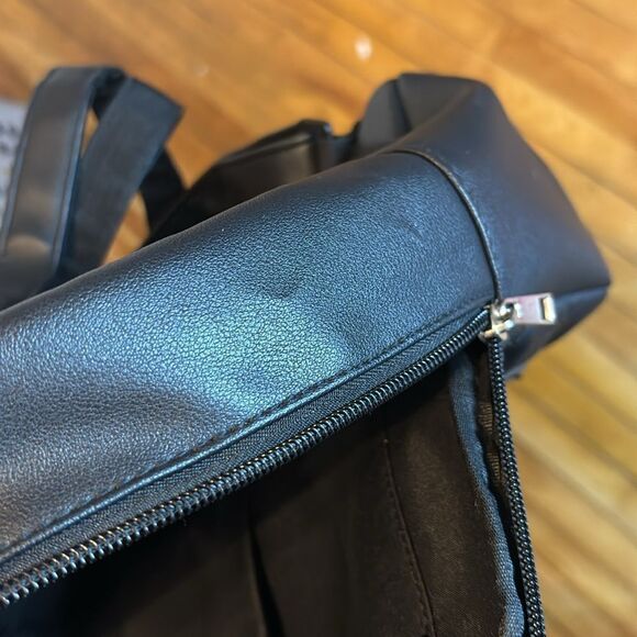 Disney Minnie Mouse Black Quilted Faux Leather Backpack with Ears and sequins - Picture 9 of 9